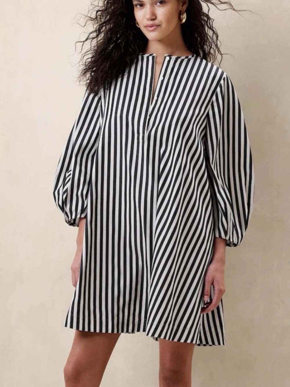 Banana Republic Black and White Striped Dress